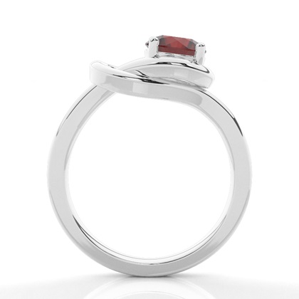 Krappenfassung runder Granat-Verlobungsring