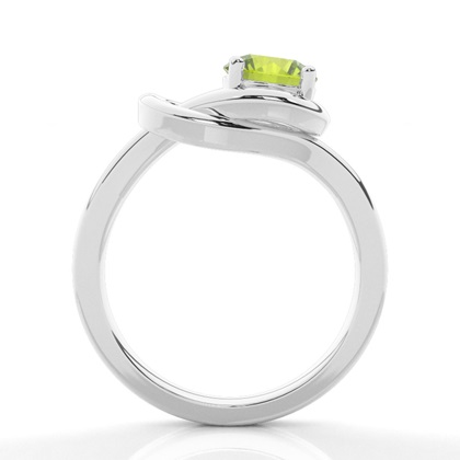 Krappenfassung runder Peridot-Verlobungsring