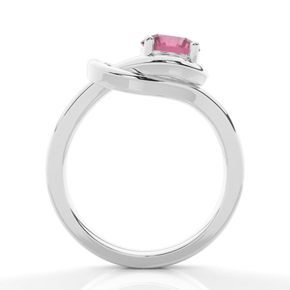 Krappenfassung runder rosa Turmalin-Verlobungsring