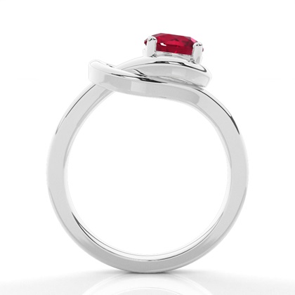 Runder Karminroter Verlobungsring Mit Krappenfassung