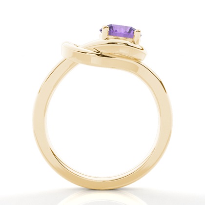 Krappenfassung runder Amethyst-Verlobungsring