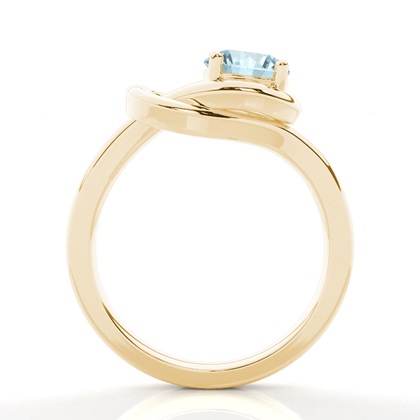 Krappenfassung runder Aquamarin-Verlobungsring