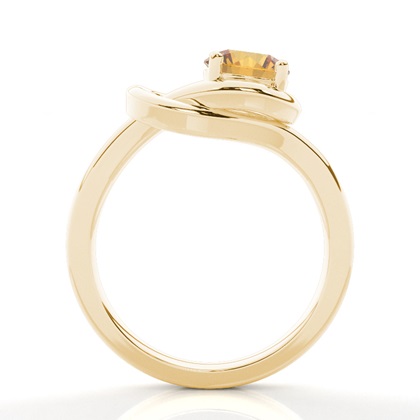 Runder Citrin-Verlobungsring in Krappenfassung