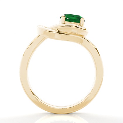 Smaragd Verlobungsring Mit Runder Krappenfassung
