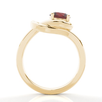 Krappenfassung runder Granat-Verlobungsring