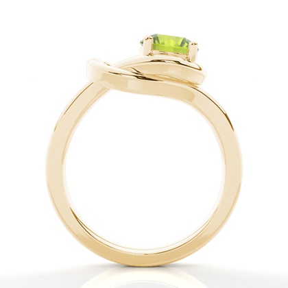 Krappenfassung runder Peridot-Verlobungsring
