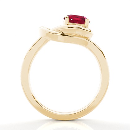 Runder Karminroter Verlobungsring Mit Krappenfassung