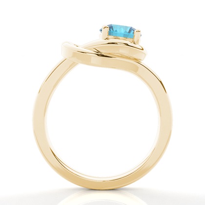 Verlobungsring mit blauem Topas in Krappenfassung