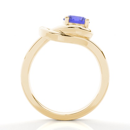 Krappenfassung runder Tansanit-Verlobungsring