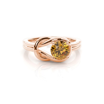 Prong Setting Round Citrine Engagement Ring
