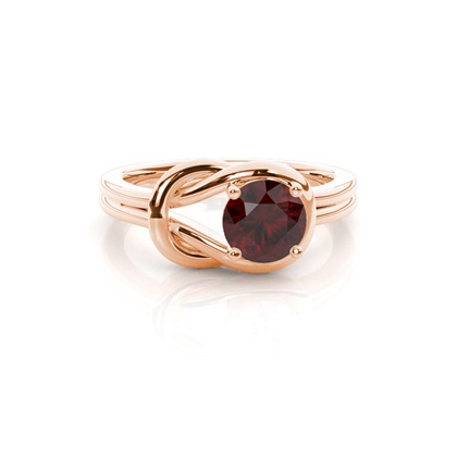 Prong Setting Round Garnet Engagement Ring