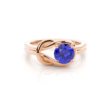 Prong Setting Round Tanzanite Engagement Ring