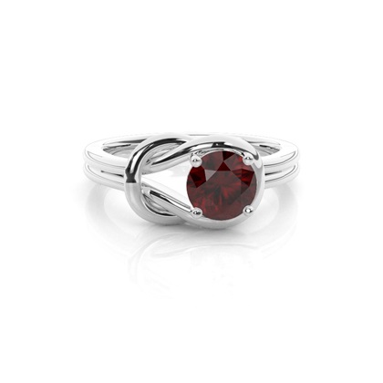 Prong Setting Round Garnet Engagement Ring