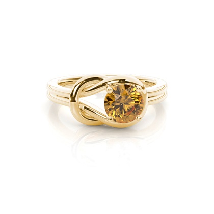 Prong Setting Round Citrine Engagement Ring