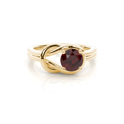 Prong Setting Round Garnet Engagement Ring