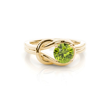 Prong Setting Round Peridot Engagement Ring
