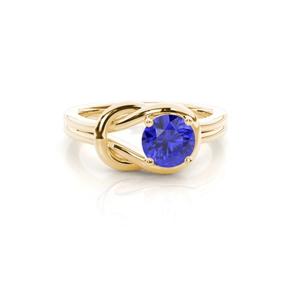 Prong Setting Round Tanzanite Engagement Ring