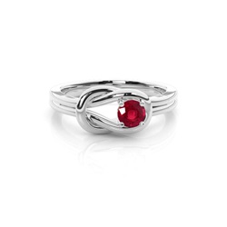 Round Prong Setting Ruby Engagement Ring