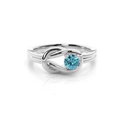 Prong Setting Round Blue Topaz Engagement Ring