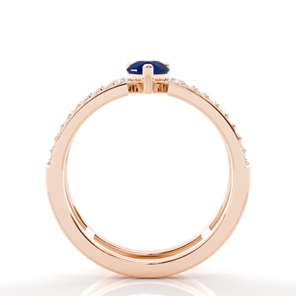 Birnen-Blauer Saphir-Mode-Ring in Krappenfassung