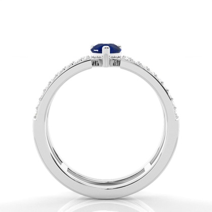 Birnen-Blauer Saphir-Mode-Ring in Krappenfassung