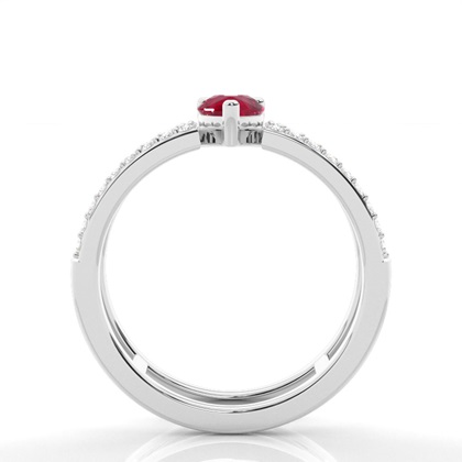 Prong Setting Pear Ruby Fashion Ring