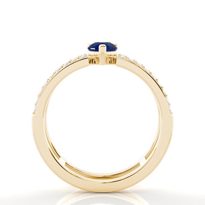 Birnen-Blauer Saphir-Mode-Ring in Krappenfassung