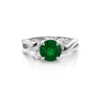 Round Diamond Trilogy Diamond Engagement Rings