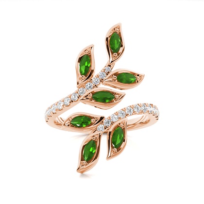 Prong Setting Marquise Emerald Fashion Ring