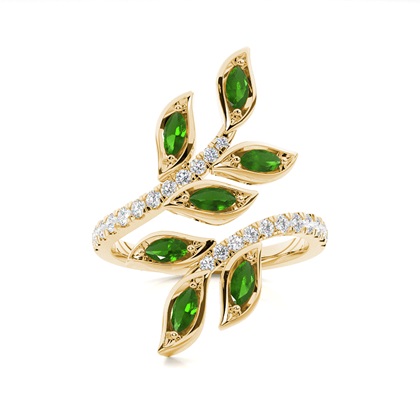 Prong Setting Marquise Emerald Fashion Ring