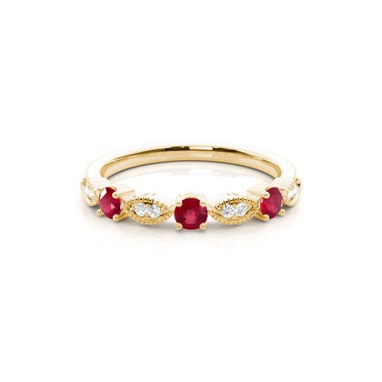Yellow Gold Ruby Diamond Engagement Rings