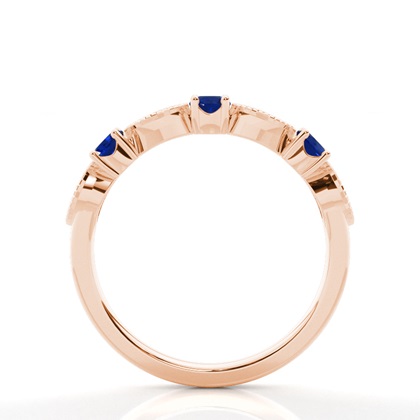 Prong Setting Round Blue Sapphire Ring