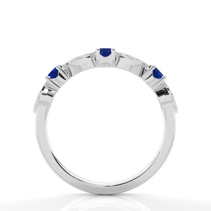 Prong Setting Round Blue Sapphire Ring