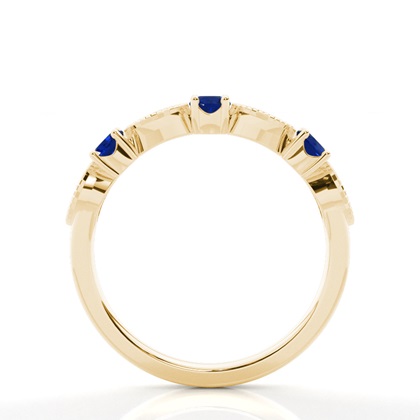 Prong Setting Round Blue Sapphire Ring