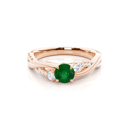 Rose Gold Emerald Diamond Rings