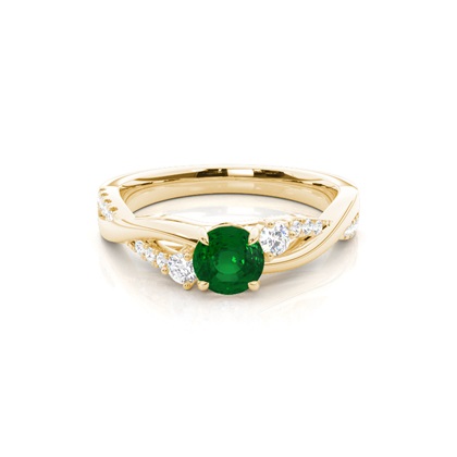 Yellow Gold Emerald Diamond Rings