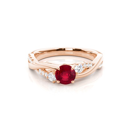 Rose Gold Twisted Diamond Engagement Rings