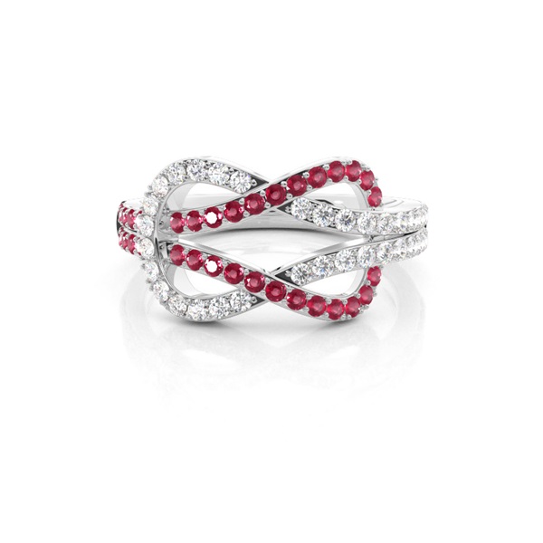 Prong Setting Pear Ruby Fashion Ring