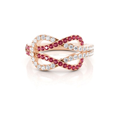 Rose Gold Ruby Diamond Rings
