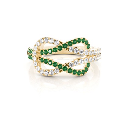 Yellow Gold Emerald Diamond Rings