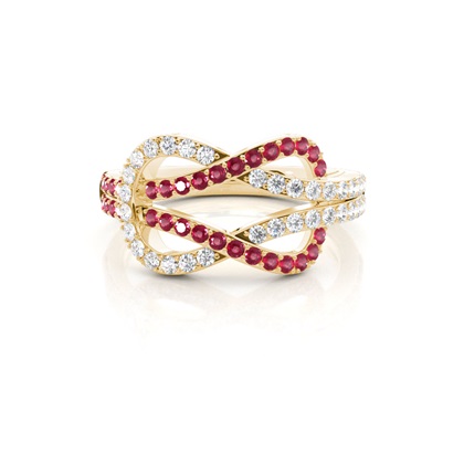 Yellow Gold Ruby Diamond Rings