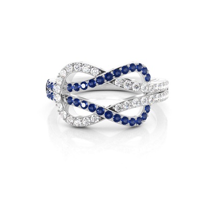 Prong Setting Pear Blue Sapphire Fashion Ring