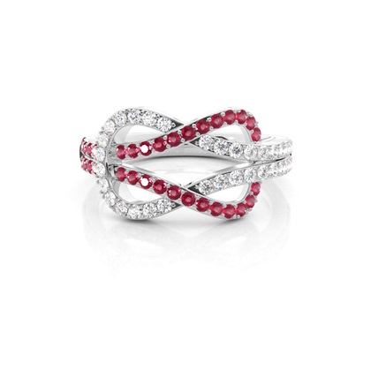 Prong Setting Pear Ruby Fashion Ring