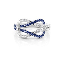 Prong Setting Pear Blue Sapphire Fashion Ring