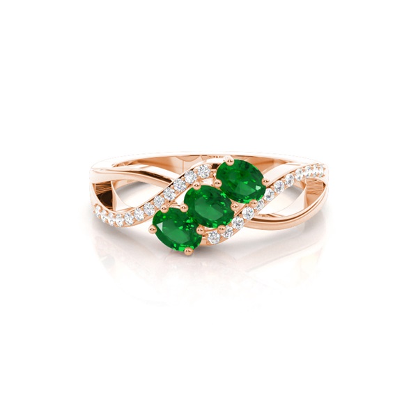 Prong Setting Oval Three Stone Ring