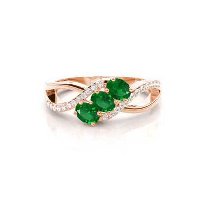 Prong Setting Oval Three Stone Ring