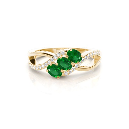 Prong Setting Oval Three Stone Ring
