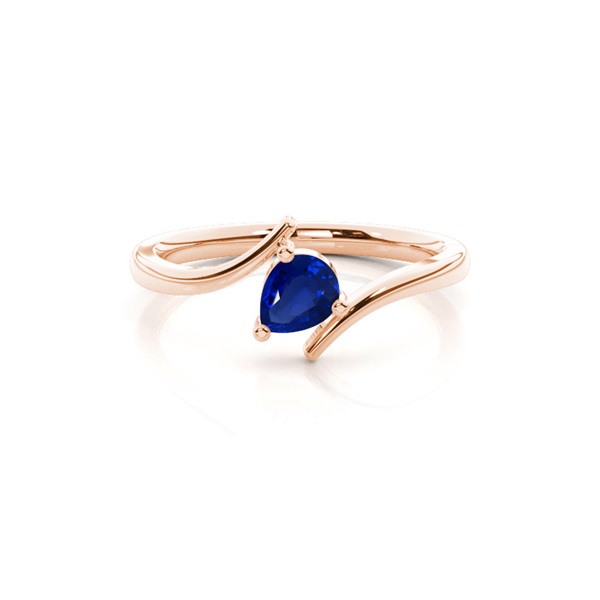 Prong Setting Pear Blue Sapphire Solitaire Ring