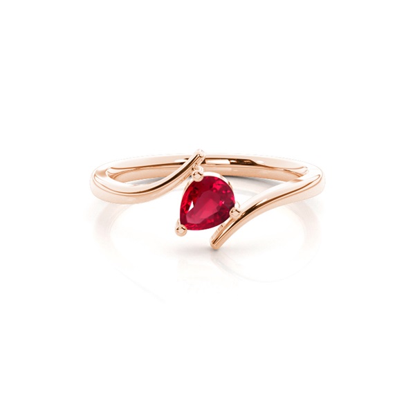 Prong Setting Pear Ruby Solitaire Ring