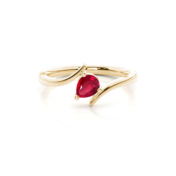 Prong Setting Pear Ruby Solitaire Ring